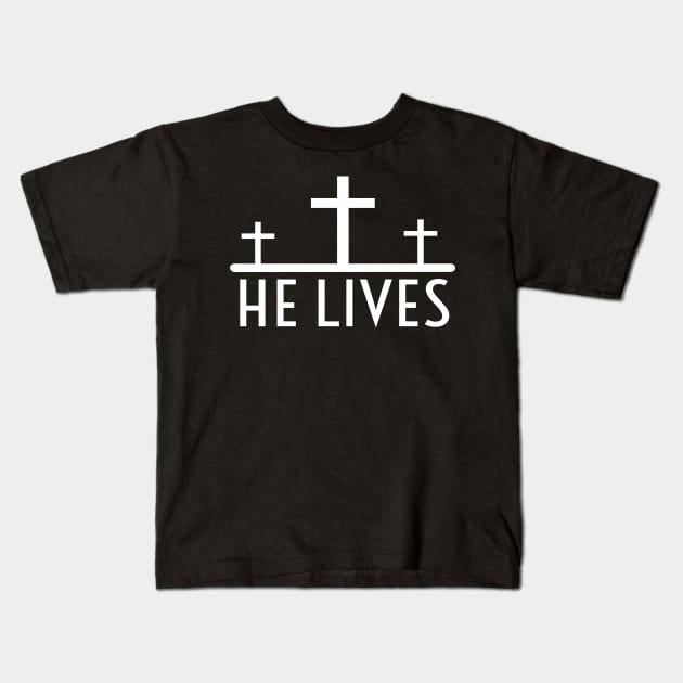 He Lives Jesus  Religious Funny Christian Kids T-Shirt by Happy - Design
